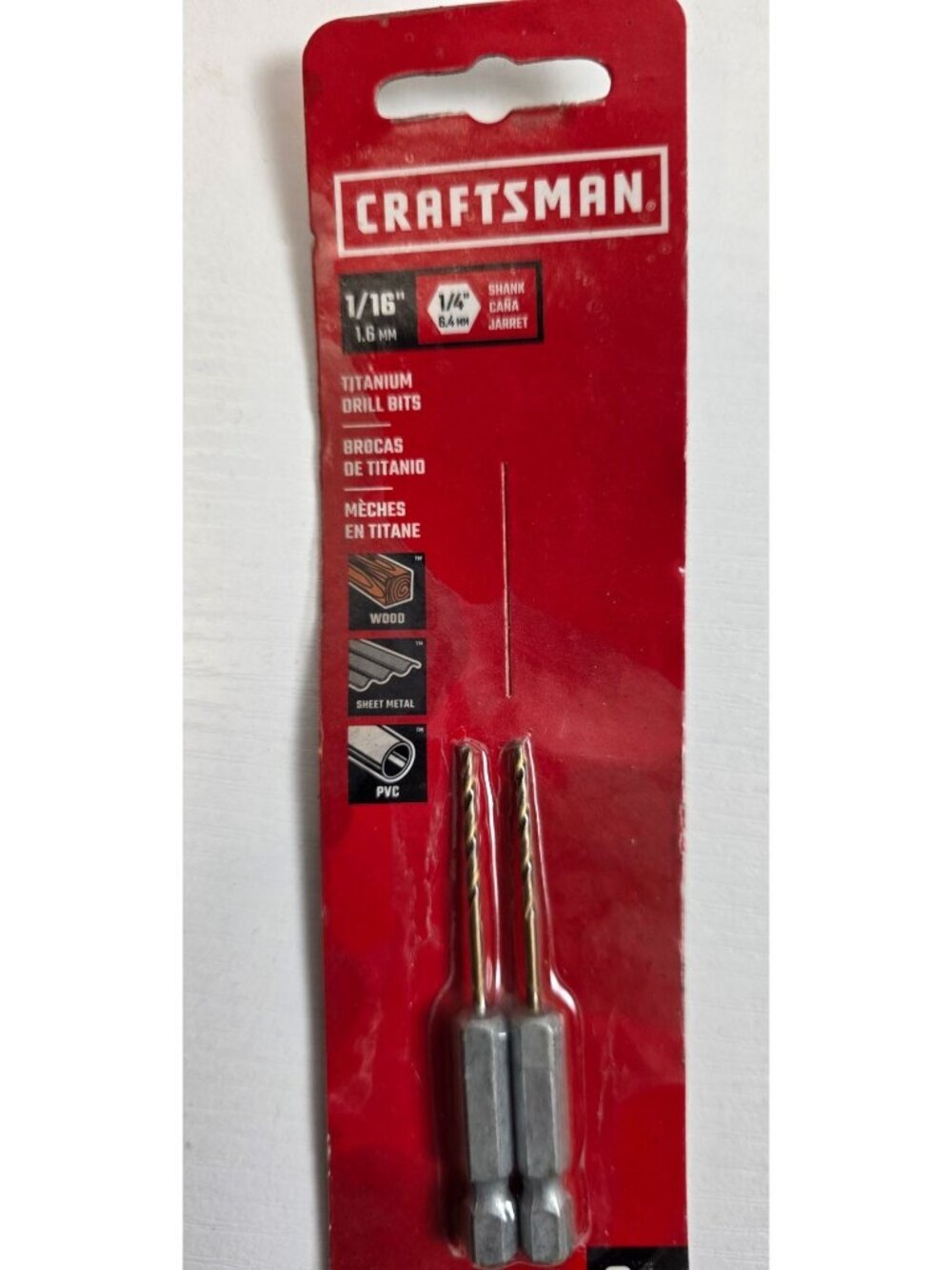NEW 1/4 Inch Hex Shank Craftsman Titanium Drill Bits
